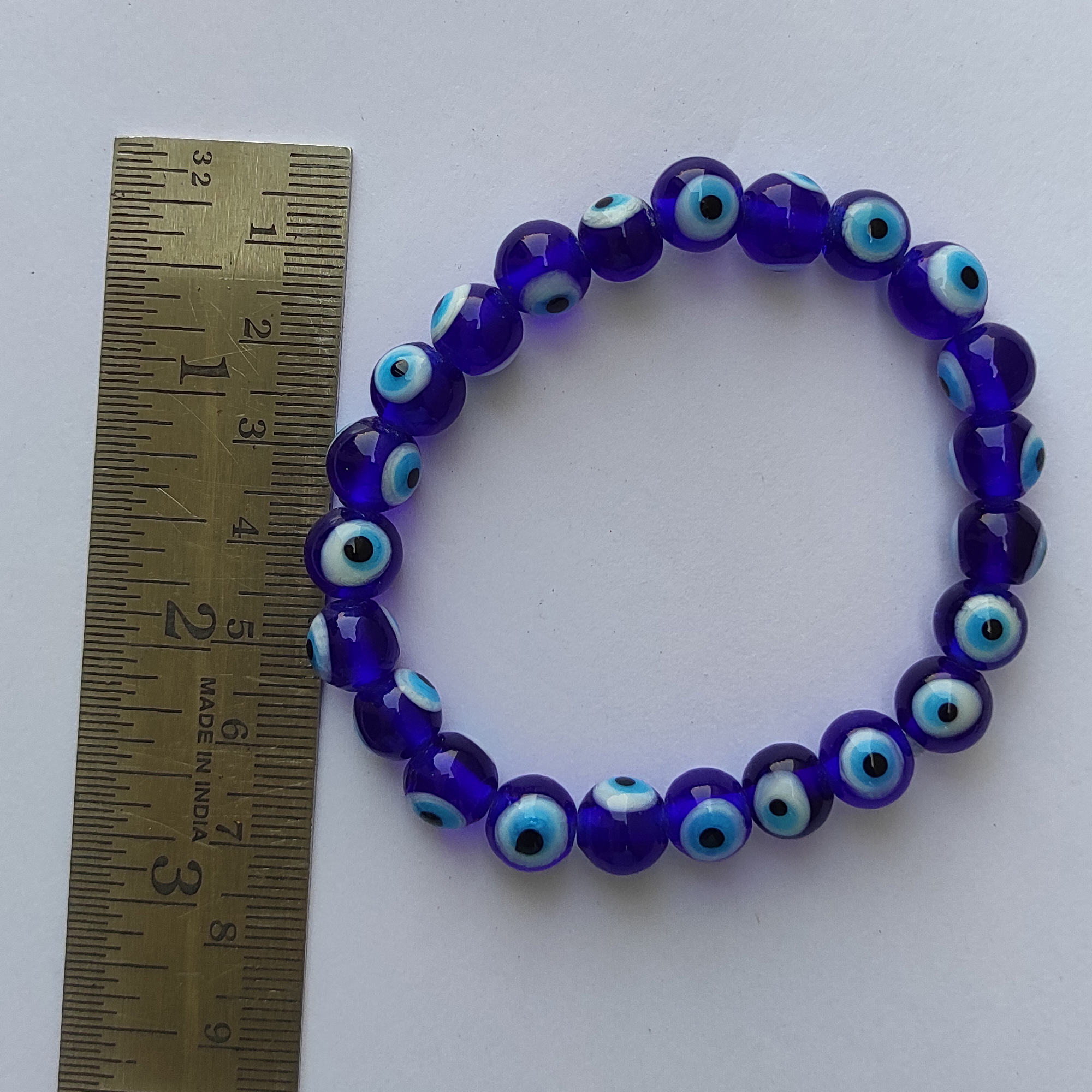 Evil Eye Bracelet 8mm Blue Dainty Jewelry Evil Eye Bracelet 8mm Blue Dainty Jewelry - Image 2