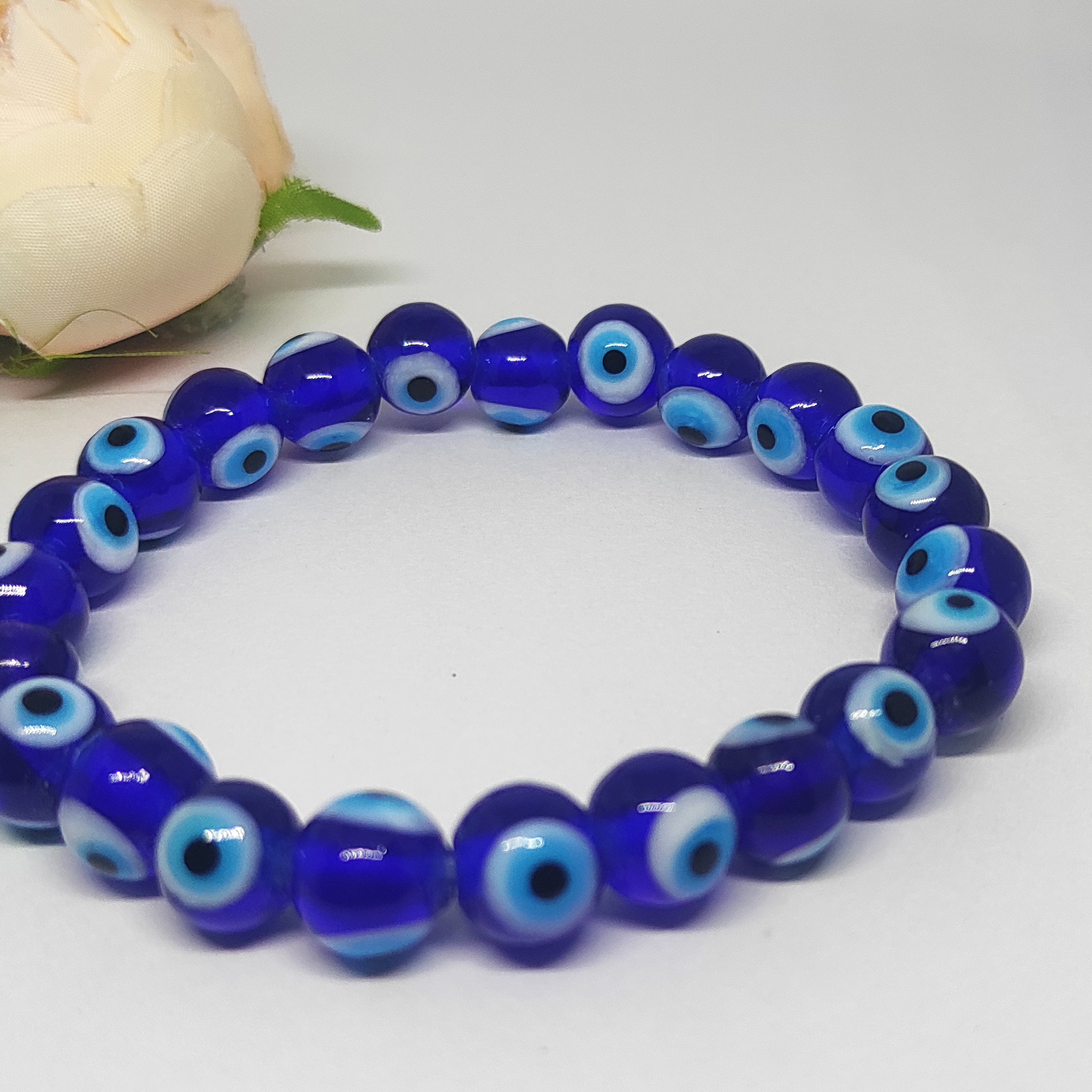Evil Eye Bracelet 8mm Blue Dainty Jewelry Evel Eye Bracelet